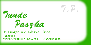 tunde paszka business card