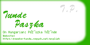 tunde paszka business card